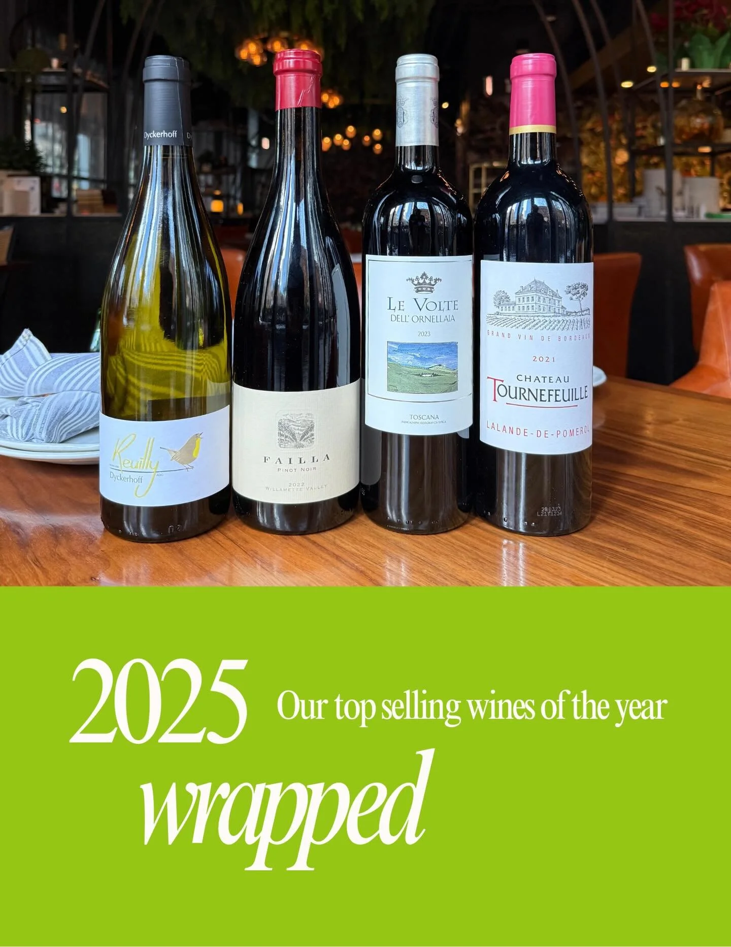 Inspired by Spotify&rsquo;s Year-End Wrap, we proudly present a wine-inspired version with a curated flight of our most popular wines of the year. We poured over 25,000 glasses and popped open more than 3,000 bottles of wine in 2025 and this vintage 