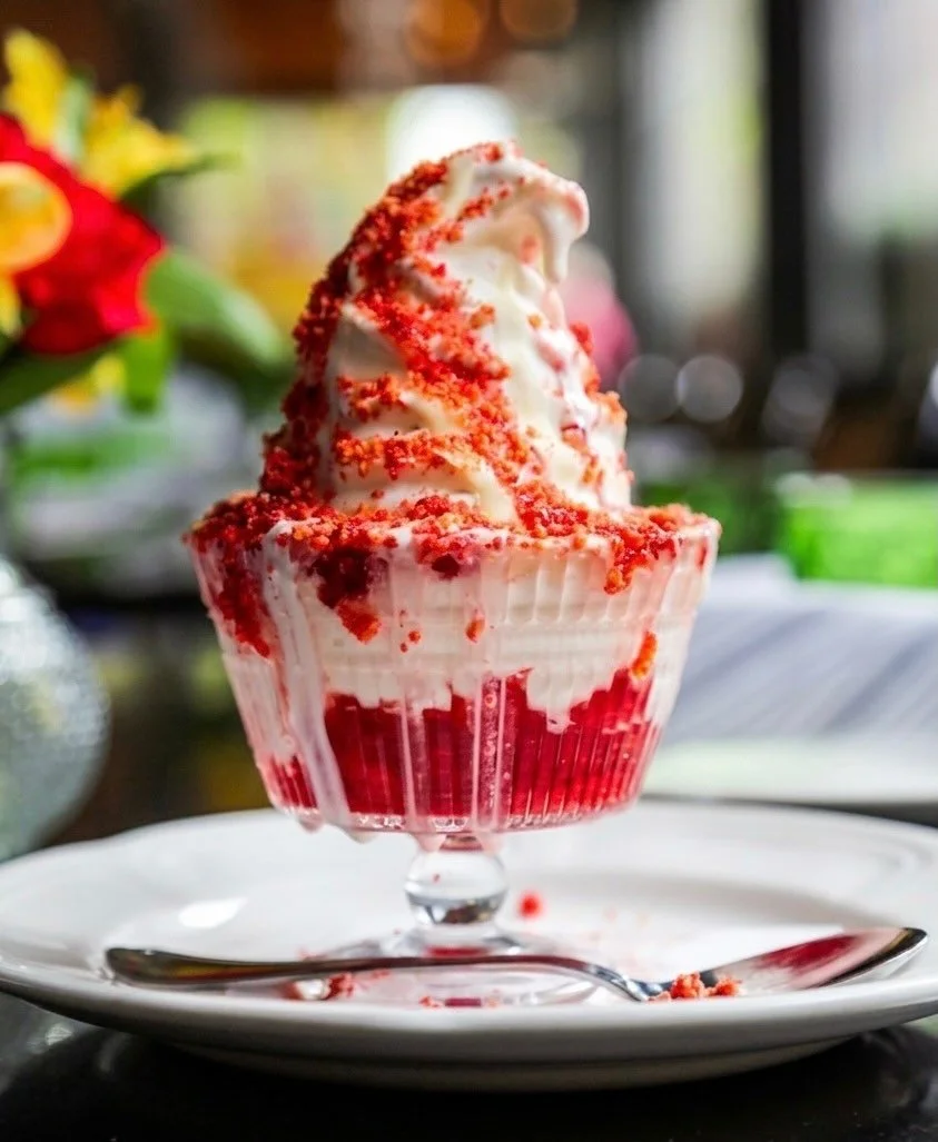 Some things just make you happy. Our spring-inspired strawberry shortcake sundae &mdash; vanilla soft serve swirled over pound cake, strawberry compote, white chocolate magic shell &amp; strawberry crunchies. What are you waiting for? 🍓🍦
#DineAtAlp