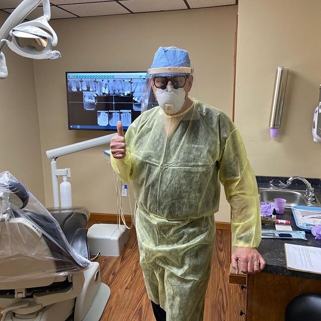 Dr. JB getting ready to see an urgent emergency on Saturday.