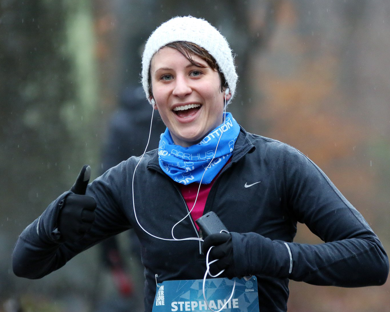 Looking like a complete dill giving a thumbs up during my first ever trail run, a wet, cold, icy, slippery 6km around Aarhus, Denmark.