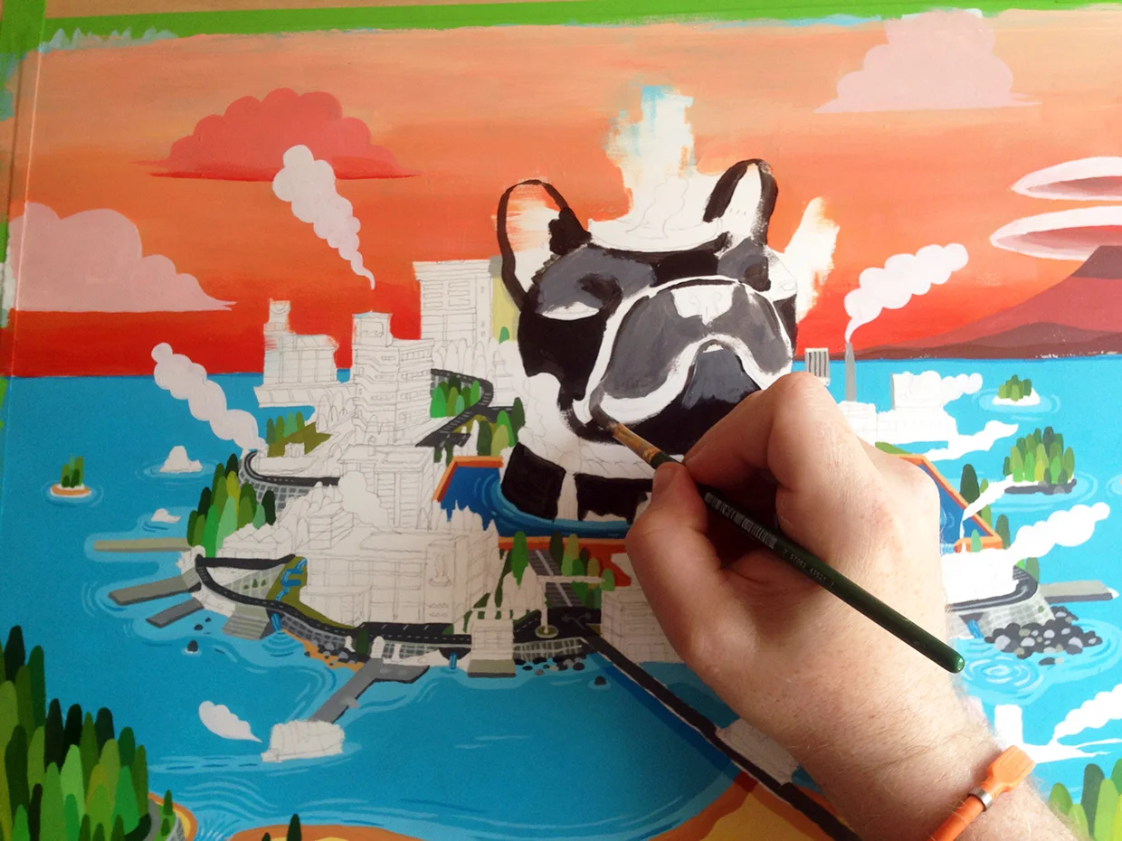 FRENCH BULL ISLAND painting detail