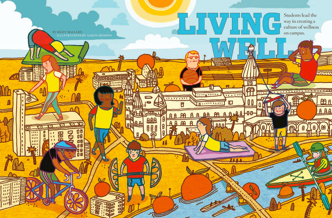 UNIVERSITY OF  TAMPA living well spread