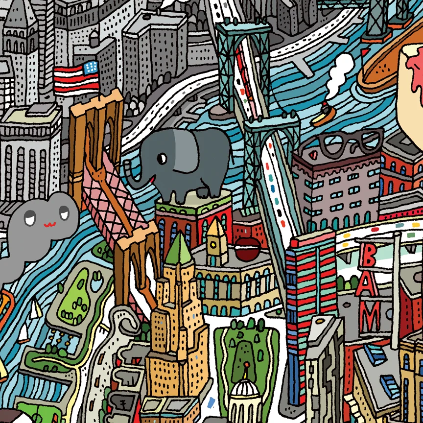 BROOKLYN MAP POSTER detail