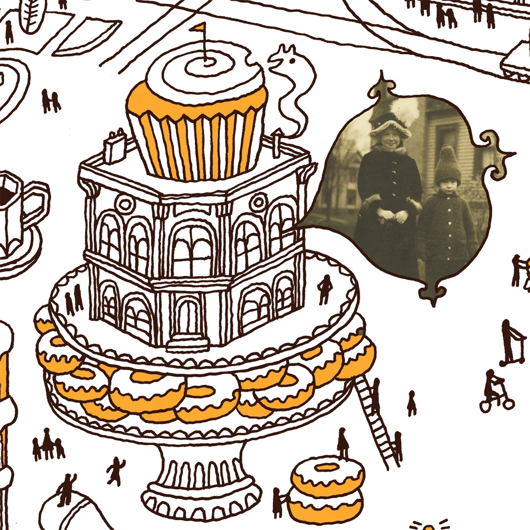 One Girl Cookies Mural, Dumbo, Brooklyn / Illustration: Aaron Meshon / Architect: Oliver Freundlich / DETAIL