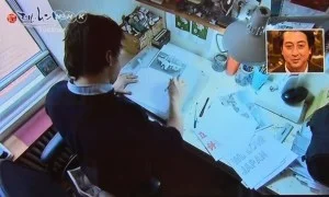  A brief TV spot about the project appeared on NHK's "El Mundo" show. Here is a view of me drawing the truck design! 