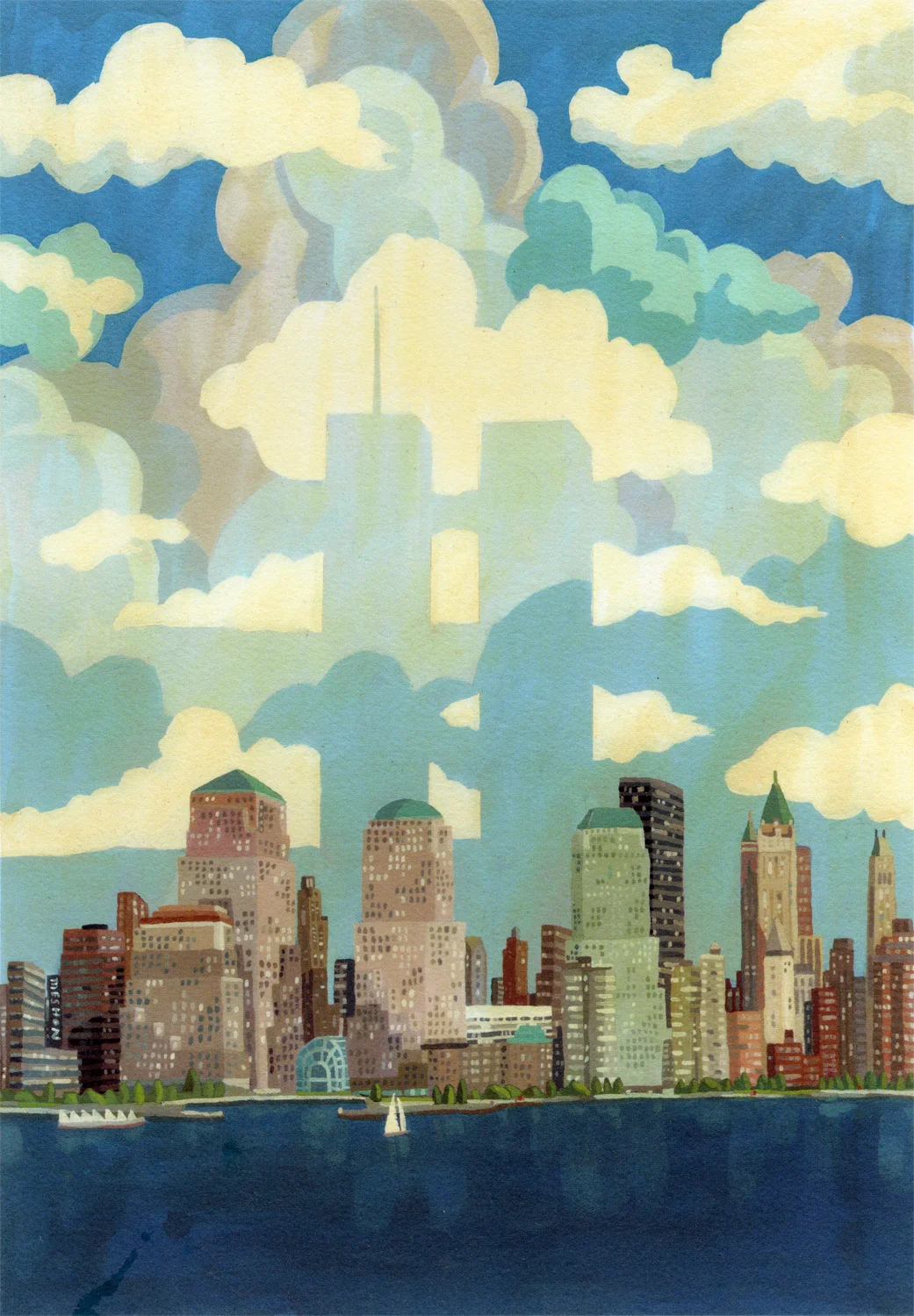  "The Giants" inspired by N.C. Wyeth's "The Giant" &nbsp;2001, Acrylic on Arches Paper 