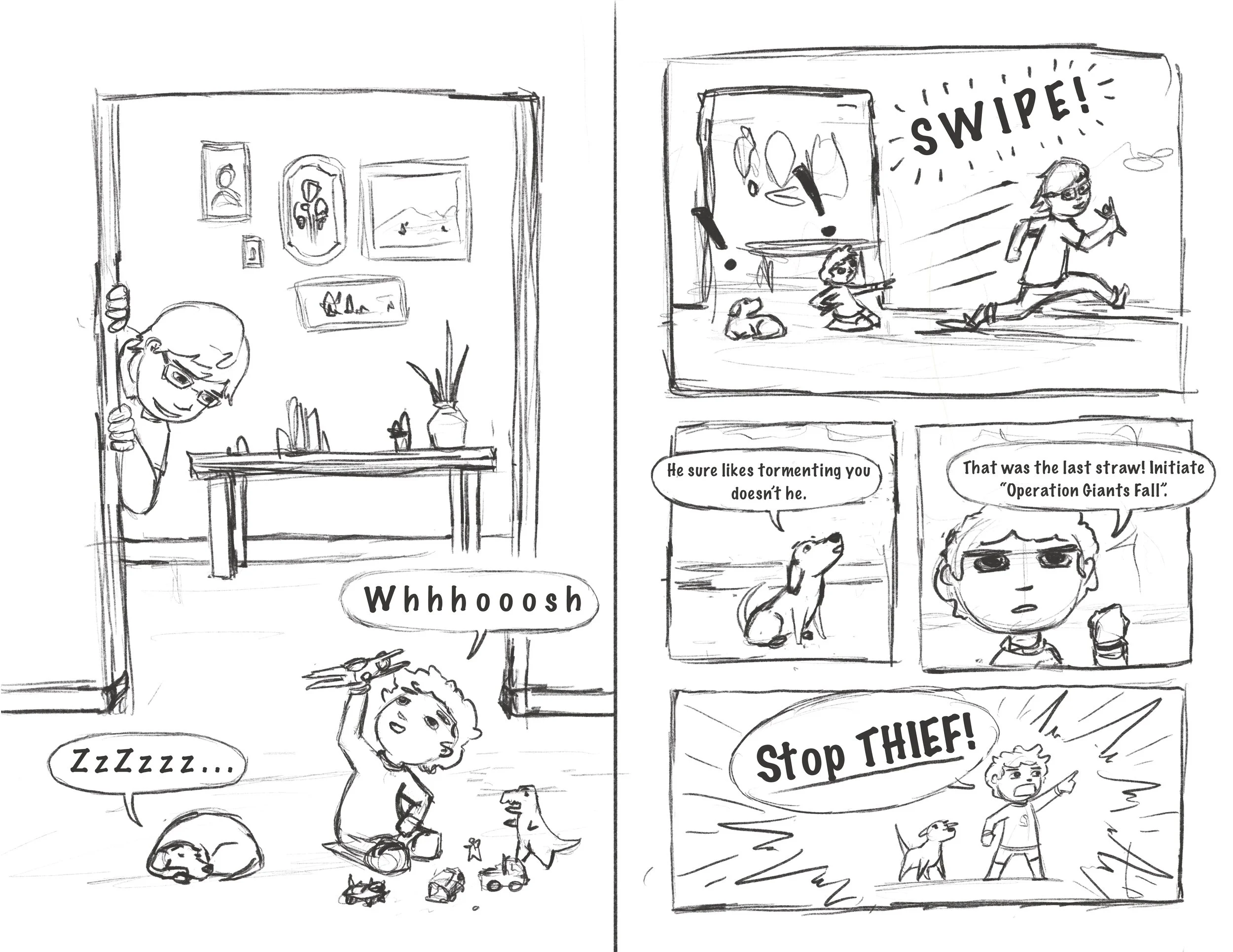 "Wild Beasts for Hire": Graphic Novel rough page 001-002