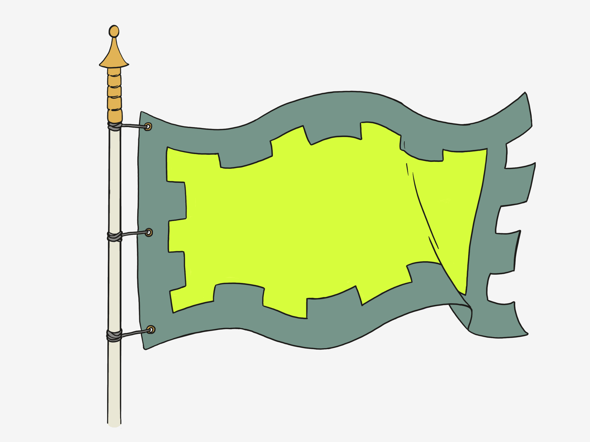 Webiste asset of a waving green flag