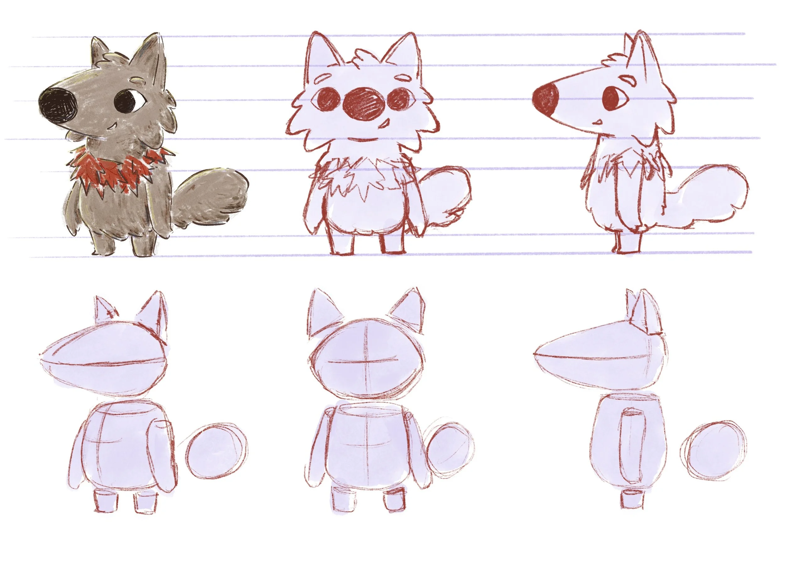 "Little Red" character turn around