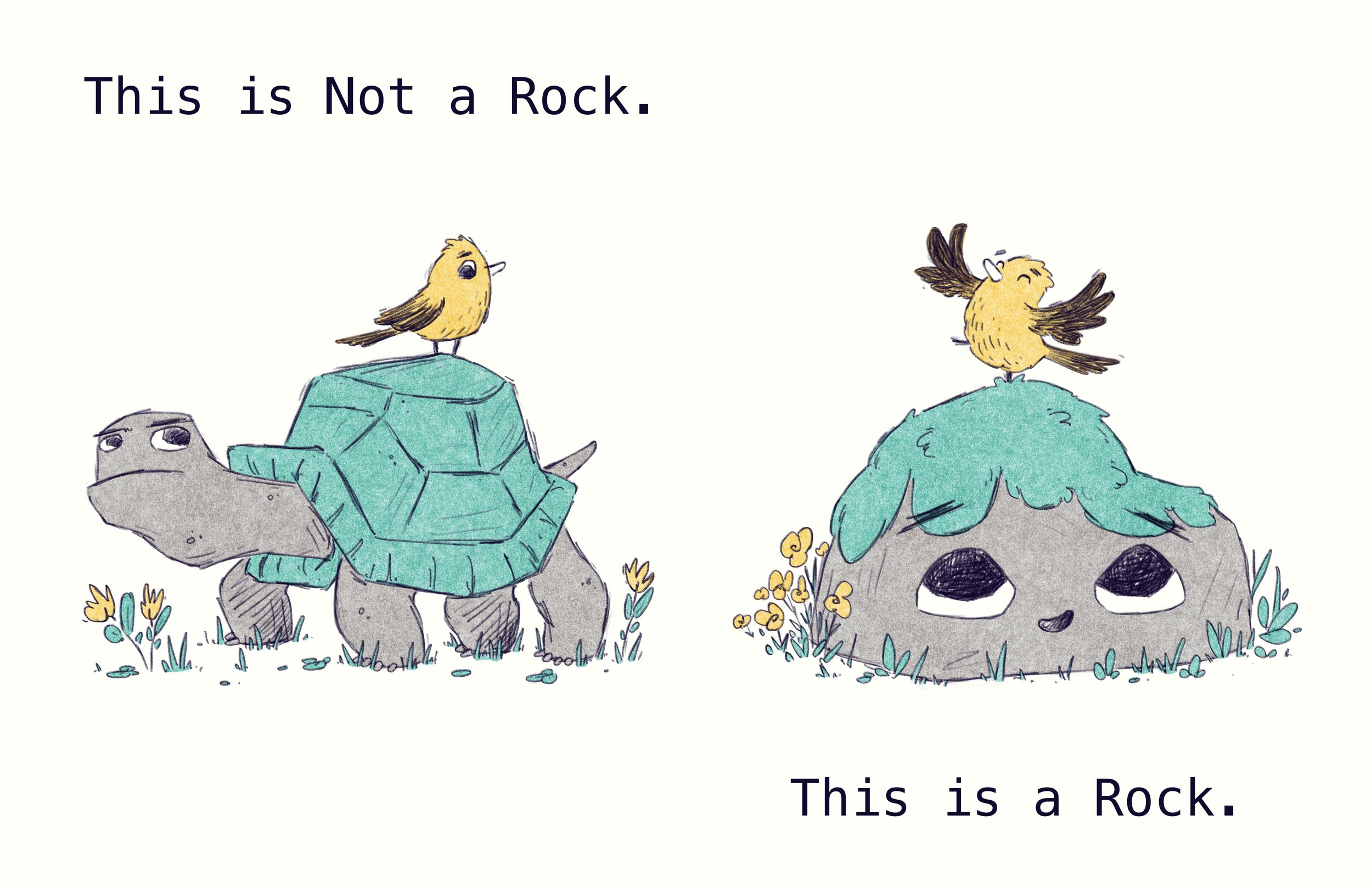 A page from a personal project called “Is this a Rock?”.