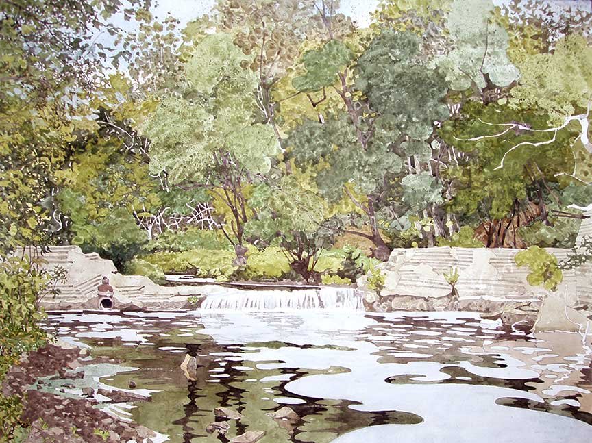 Stormy's Dam-watercolor | $3,500