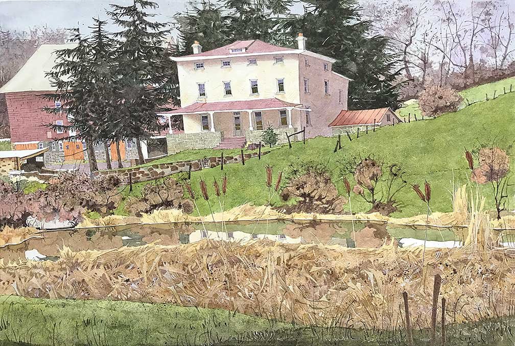 Kuerner's Pond-watercolor	$3,000