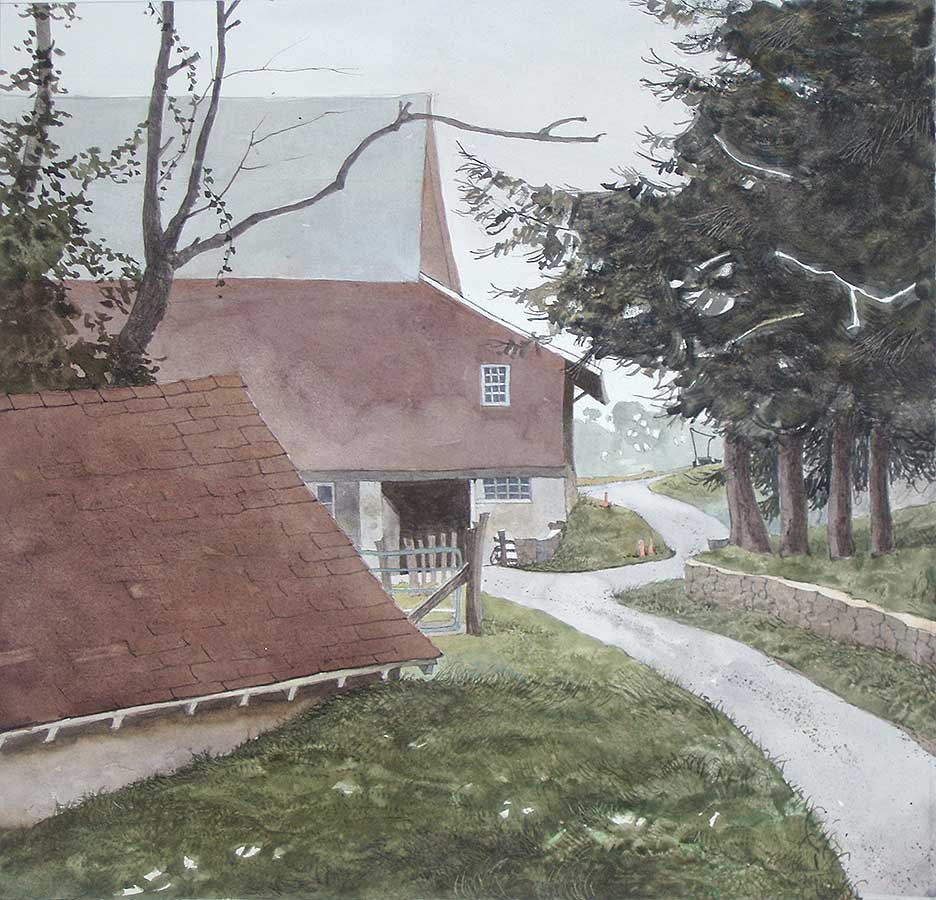 Past the Spring House-watercolor	NFS