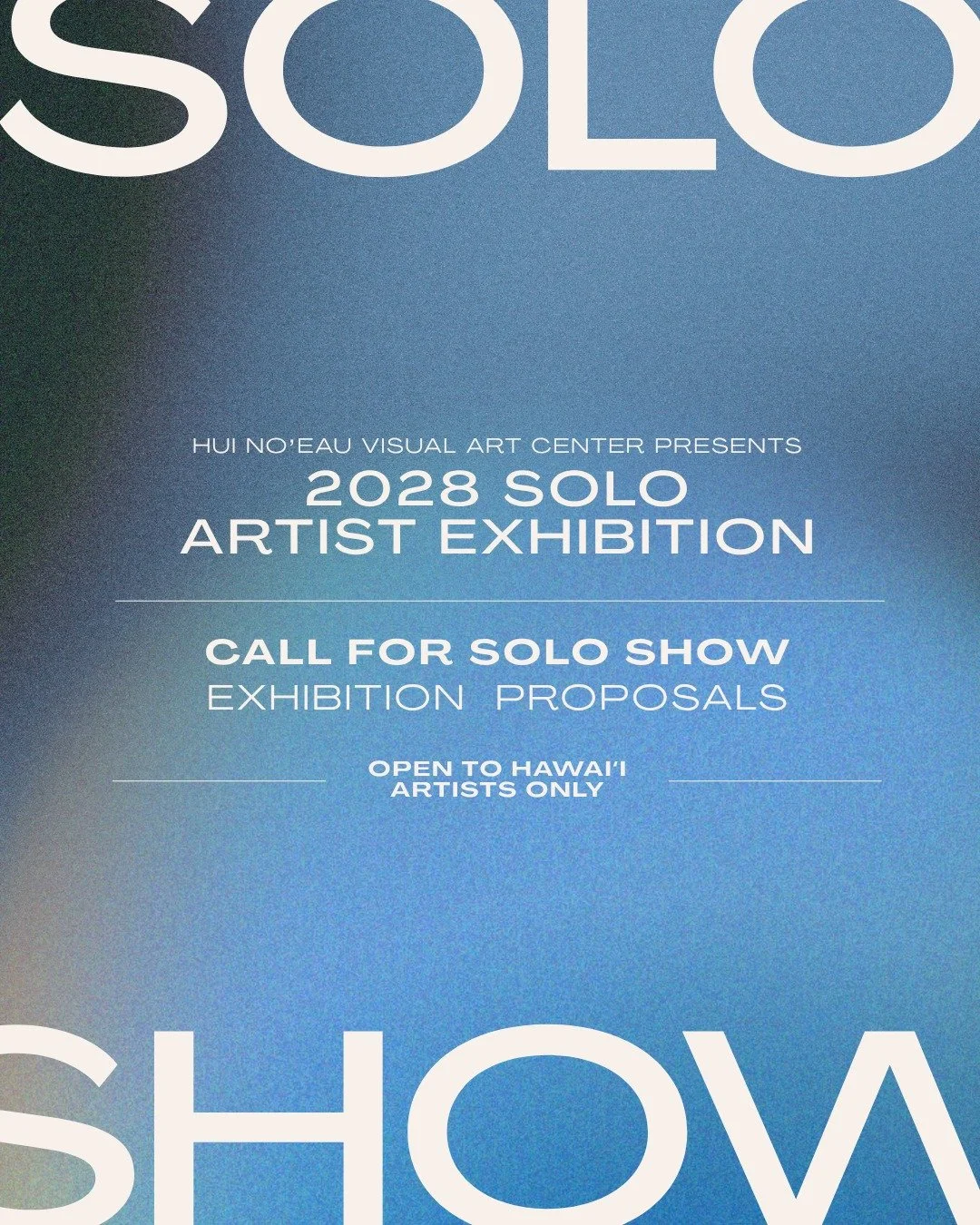 🎨 CALL TO SOLO ARTISTS!

Have a body of work you&rsquo;ve been developing? Ready to bring it together for a gallery exhibition?

Hui No&lsquo;eau is now accepting proposals for our 2028 Solo Artist Exhibition!

This is an opportunity for Hawai&lsquo