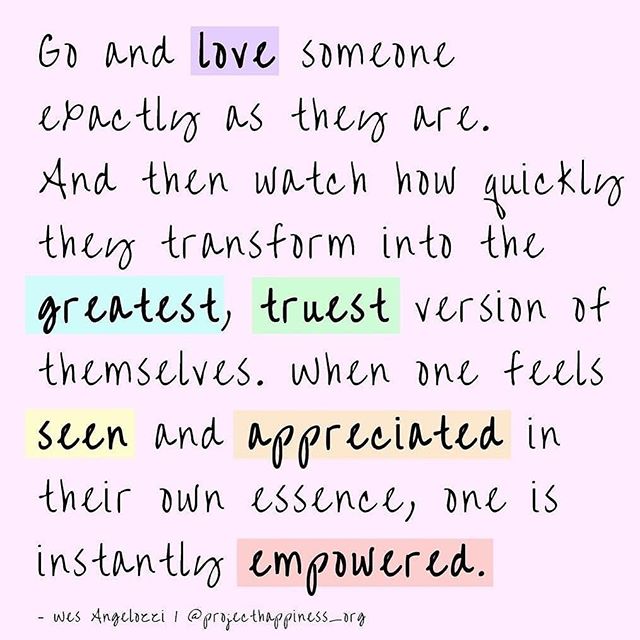 When we fall in love with someone for their potential, for the person they could one day be if they would just (fill in the blank), we deny ourselves the reality of seeing who that person truly is. We keep ourselves stuck in a pattern of living for “one day” when we will finally be happy with the relationship and sadly, that one day will never come. Trying to force someone to fit our ideals, our values, and our fantasies is a fool’s errand. If we don’t love them for who they are now or we want them to change what is fundamentally them, do everyone a favor and move on. Find someone who you appreciate just as they are, warts and all. #truelove #imperfectlyperfect