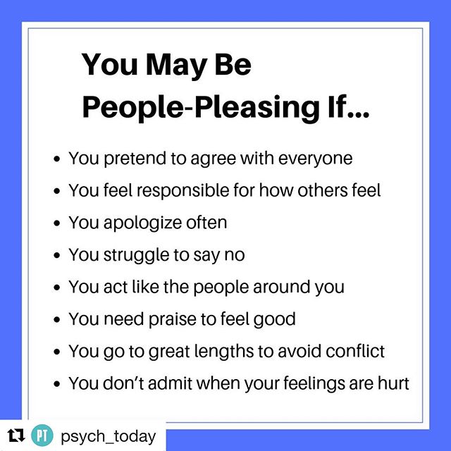 #Repost @psych_today
“You’ll never reach your greatest potential if you’re trying to be all things to all people,” writes therapist Amy Morin at Psychology Today. “Start getting out of the people-pleasing habit by saying no to something small. Express your opinion about something simple. Or take a stand for something you believe in. Each step you take will help you gain more confidence in your ability to be yourself. If you’re really struggling to let go of these habits, seek help. A therapist can help you build the mental strength you need to create the kind of life you want to live.” #strength #mind #anxiety #peoplepleaser #personality #psychology #psychologytoday #psychology #therapist #therapy #inspiration