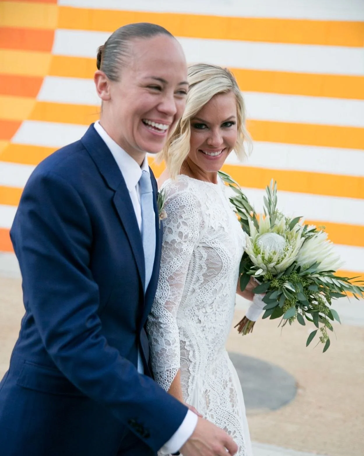 Mrs. &amp; Mrs. 🤍🤍🤍 Reminiscing back to this sunny wedding day always brings a smile to our face 🌞