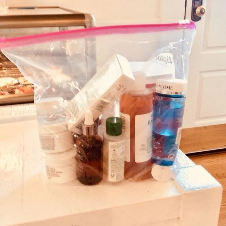 bring in all the products you use on your face - include soaps and shampoo/conditioner