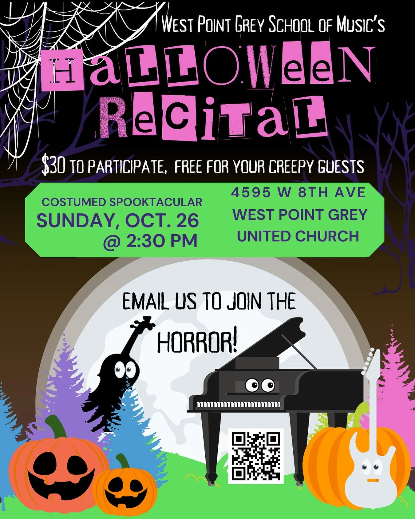 We&rsquo;re all so terrified. Can&rsquo;t wait to see you what sort of magic the students will conjure up for this one! 🔮 Register now &amp; Happy Practicing! 👻 #halloweenrecital #musiclessons