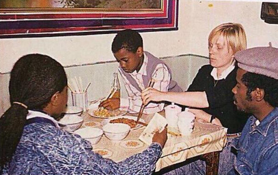 Kayne West mastering the art of the chopstick aged 10