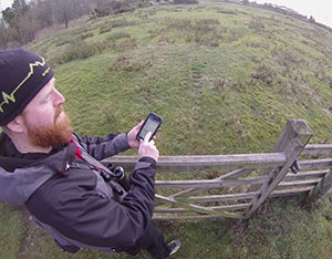 Jonny testing the app