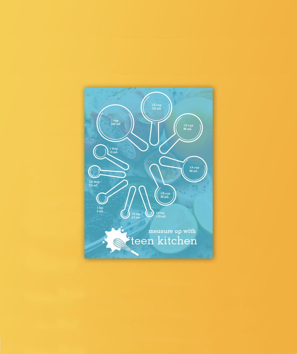 Poster containing measuring spoons and cups as promotion of the program