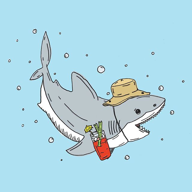 Shark enjoying a Bloody Mary🦈 | #shark #illustration #bloodymary #ocean #illustrator #graphicdesign #graphicdesigner #graphic #design #cocktail #summer #greatwhiteshark #instagood