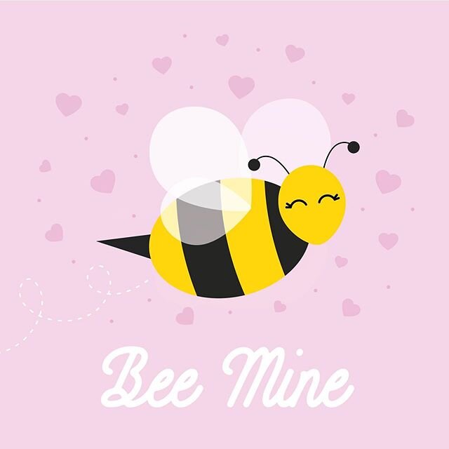 🐝💕 #beemine #valentines #bee #buzz #cute #illustration #graphicdesign #illustrator #love #savethebees