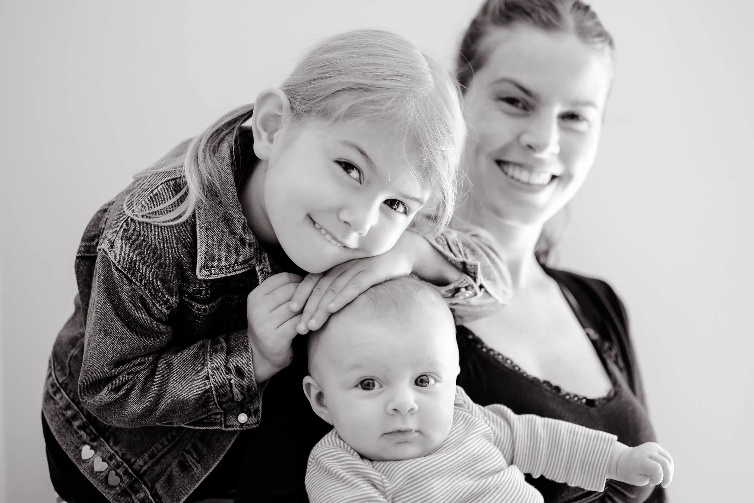 Black and White Family Portrait