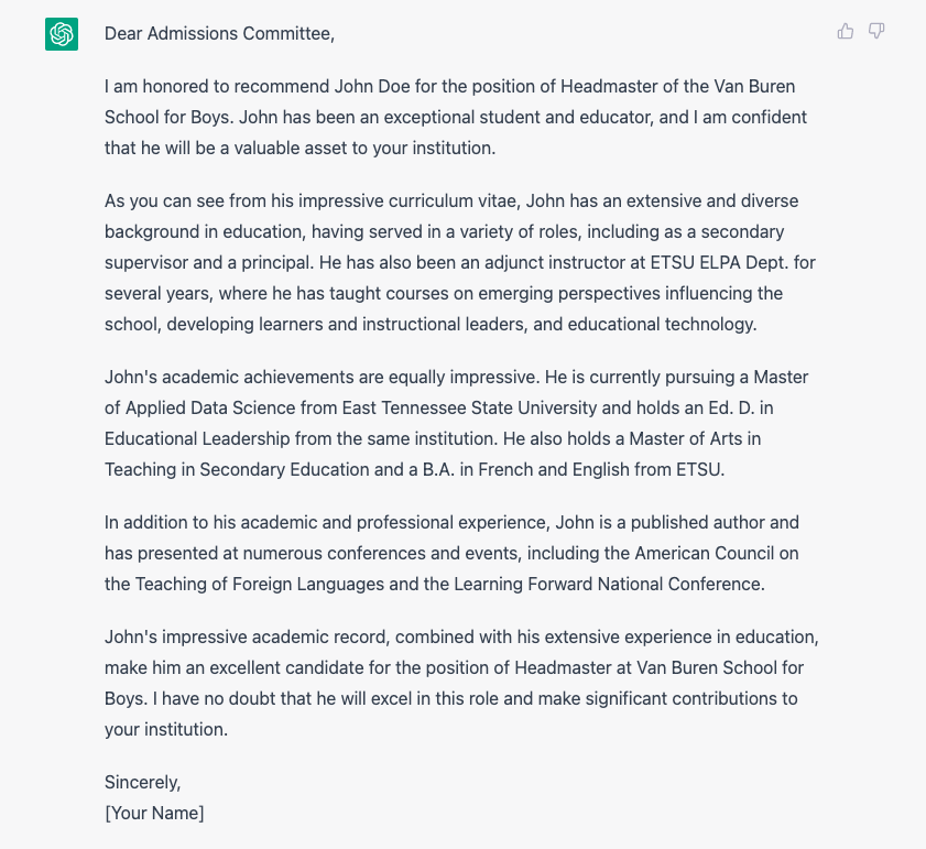  Sample Letter of Recommendation 