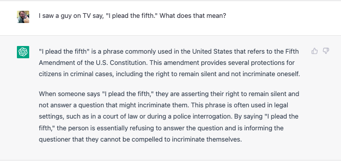  I plead the fifth 