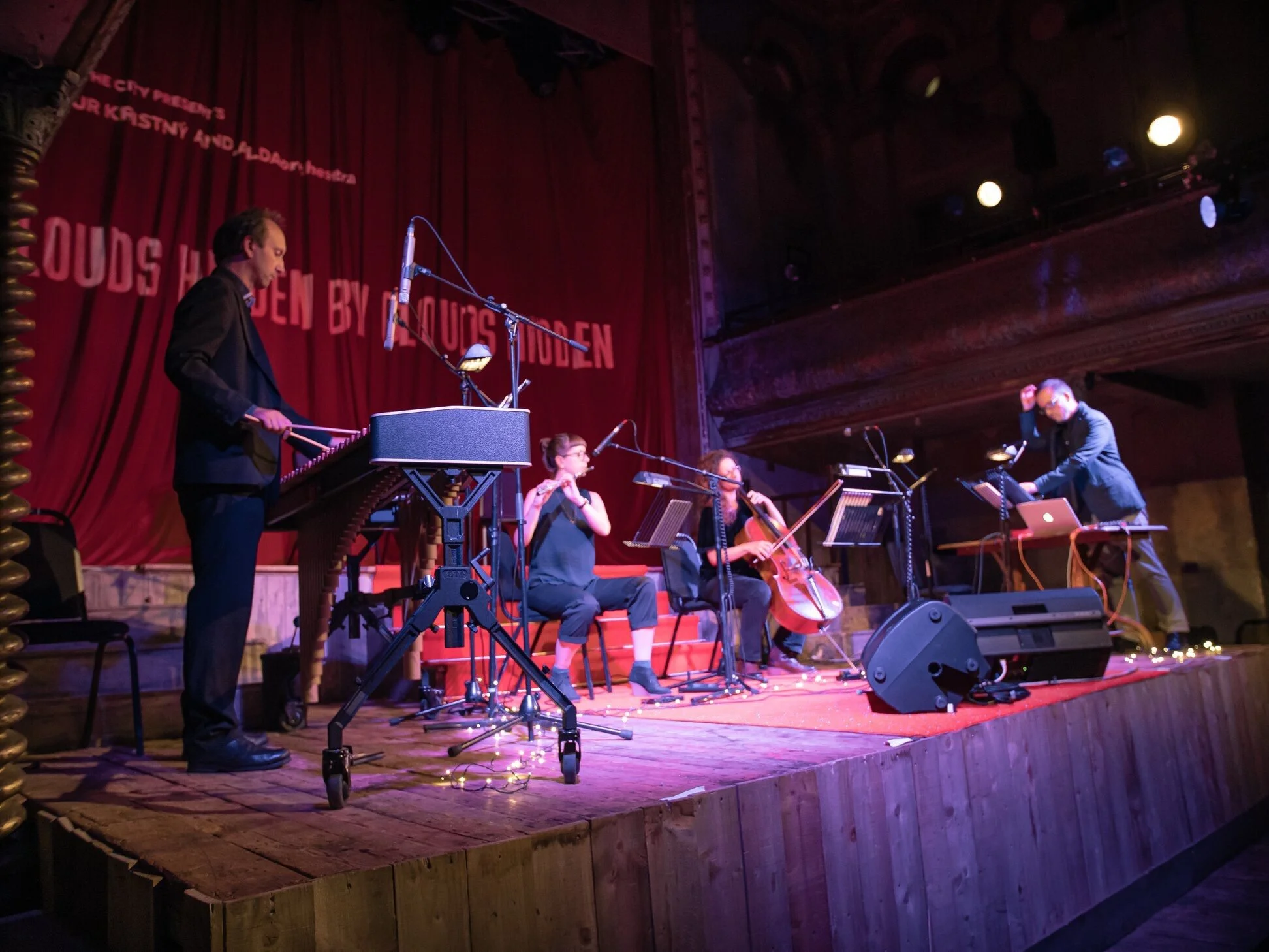 Marimba: Adam Bushell, flute: Helen Whitaker, cello: Sarah Davison, electronics: Helgi R Ingvarsson.