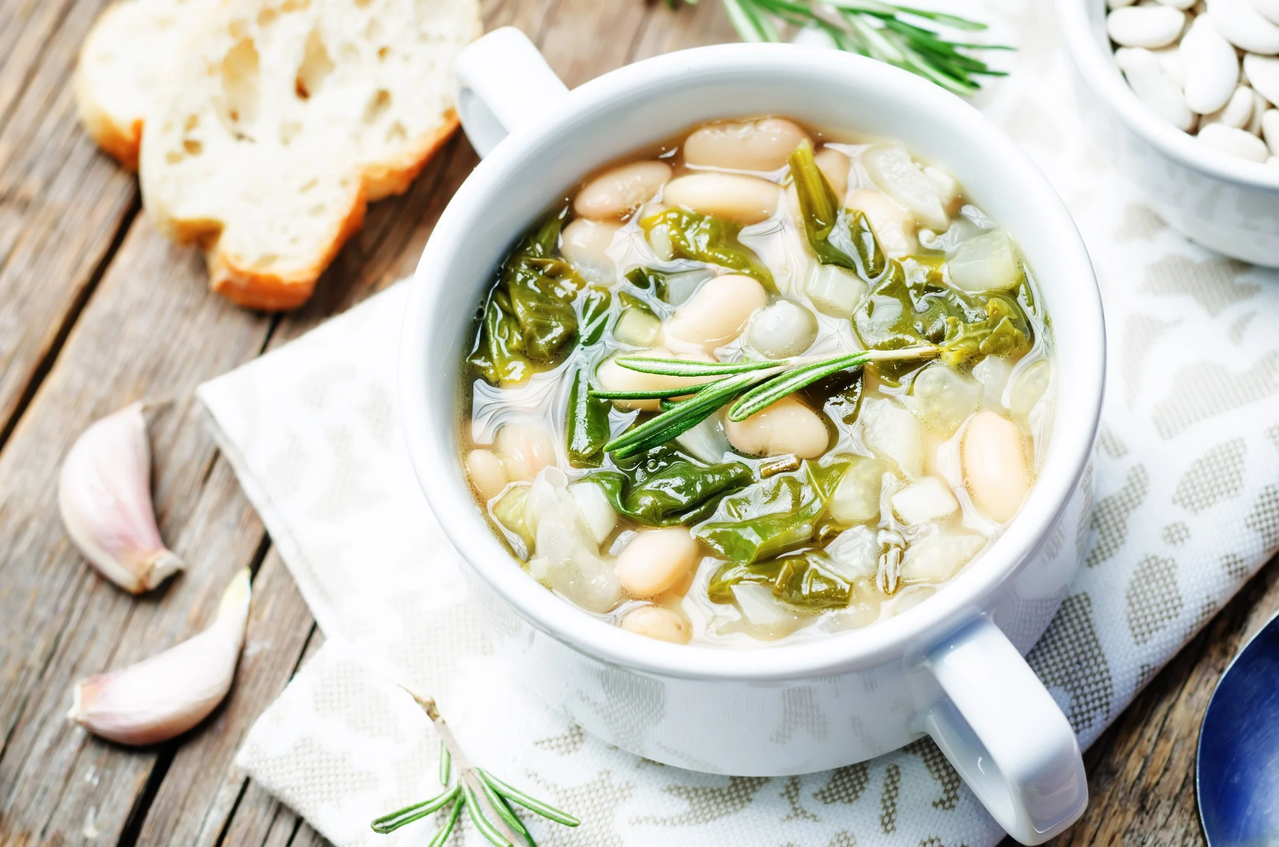 ESCAROLE, KALE AND WHITE BEAN SOUP