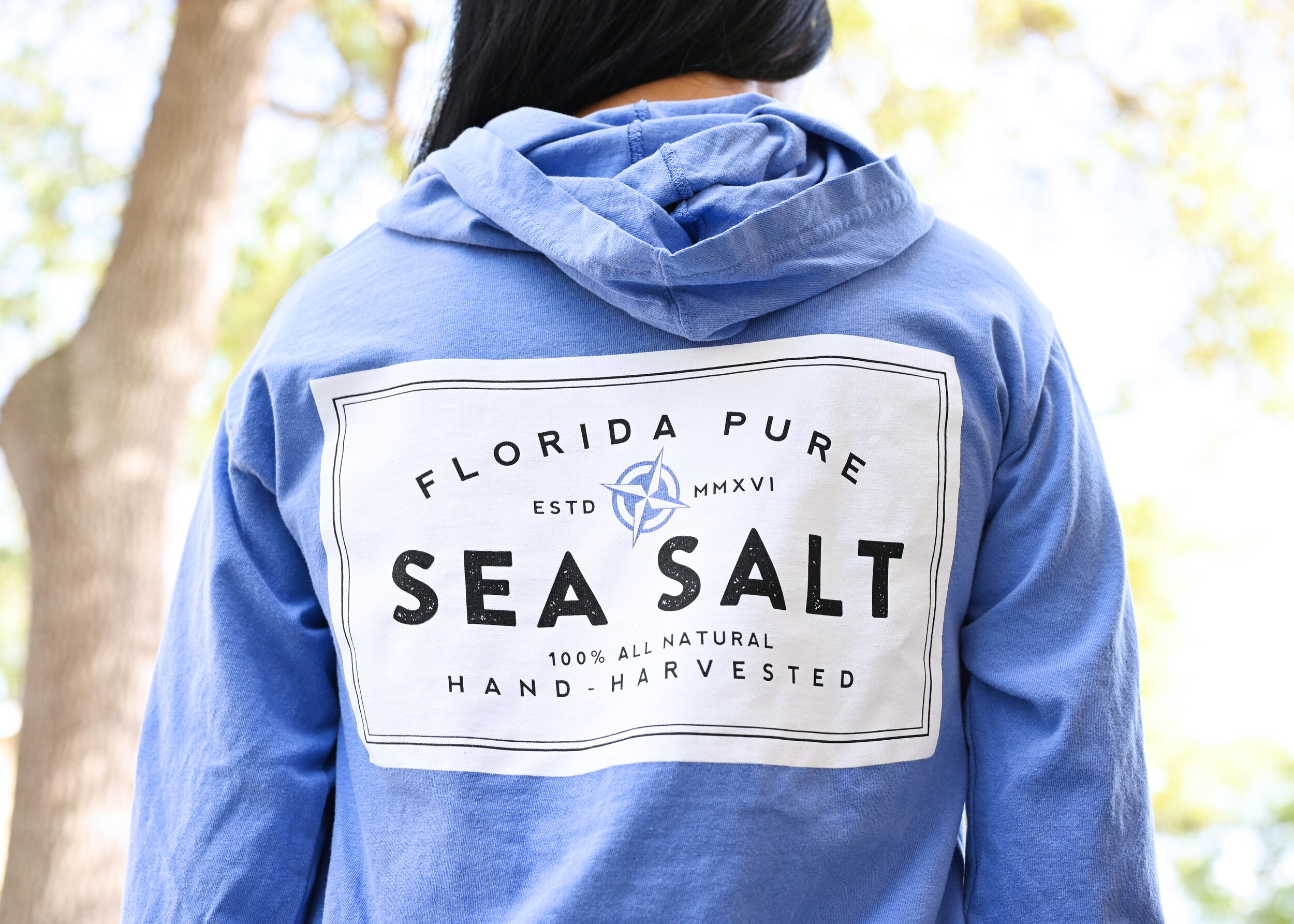 with Eco Sleeve Sea Florida T-Shirt Friendly! Pure Hood- Salt | Long