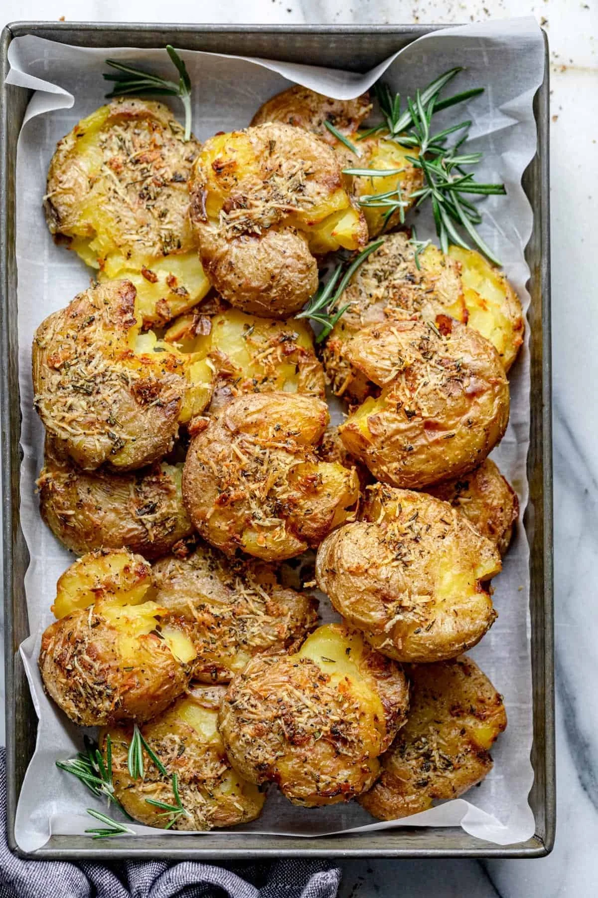 Crispy Smashed Rosemary Potatoes
