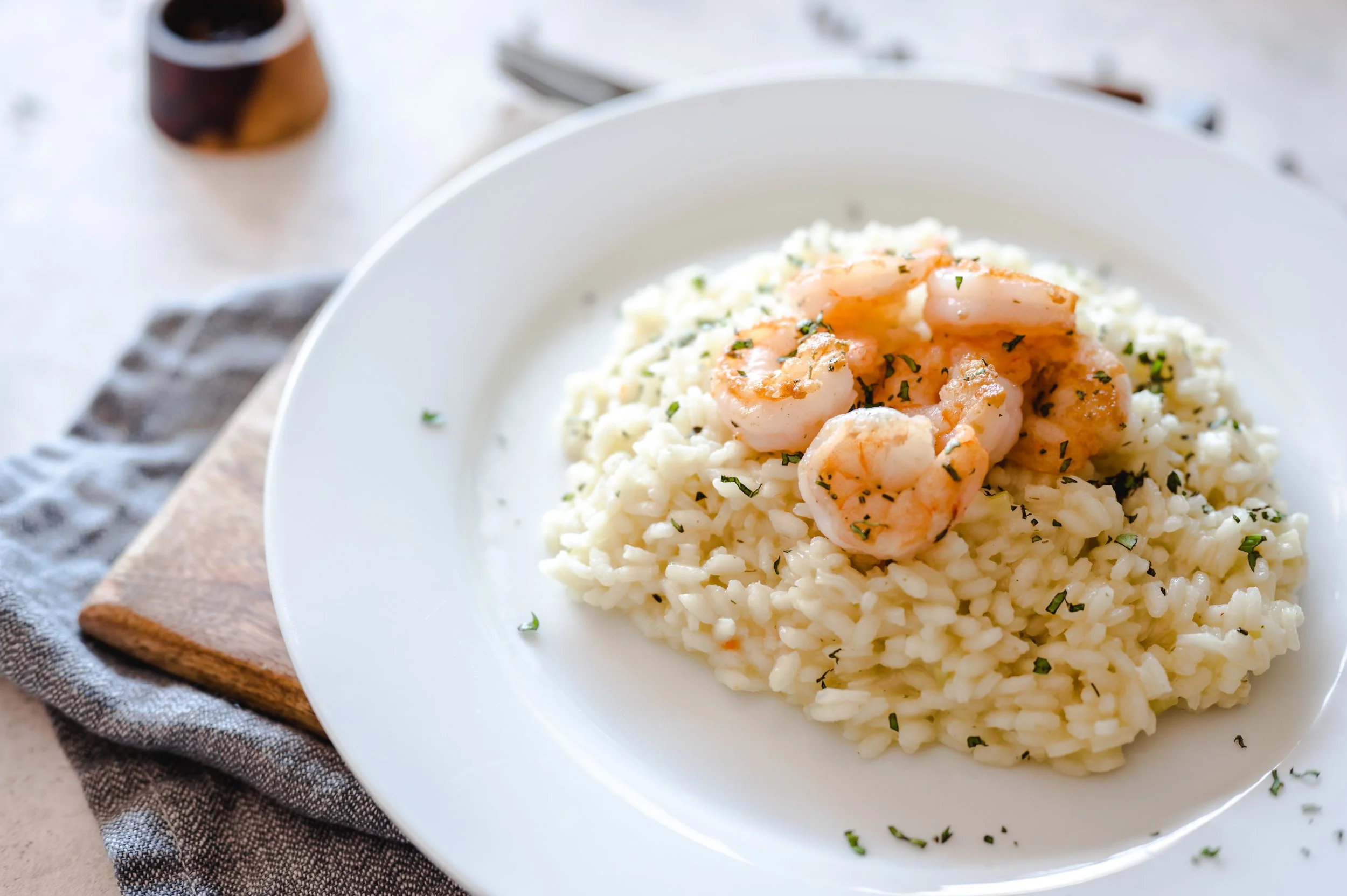 Shrimp Risotto with Rosemary Infused Sea Salt