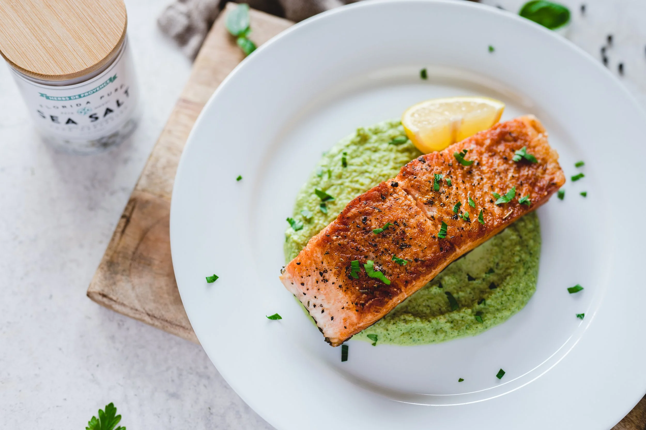 Salmon with Broccoli Puree