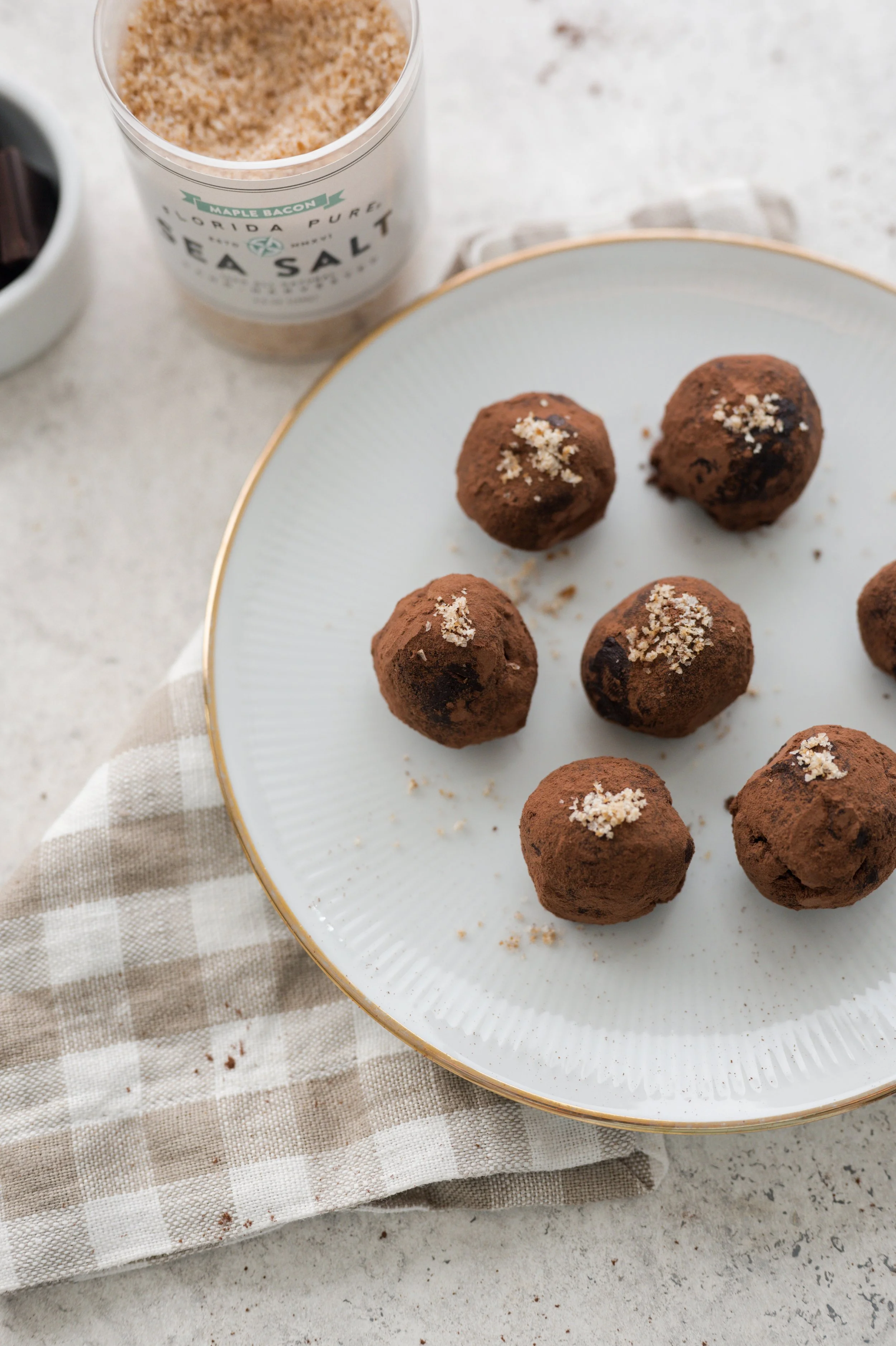 Chocolate Truffles with Maple Bacon Sea Salt