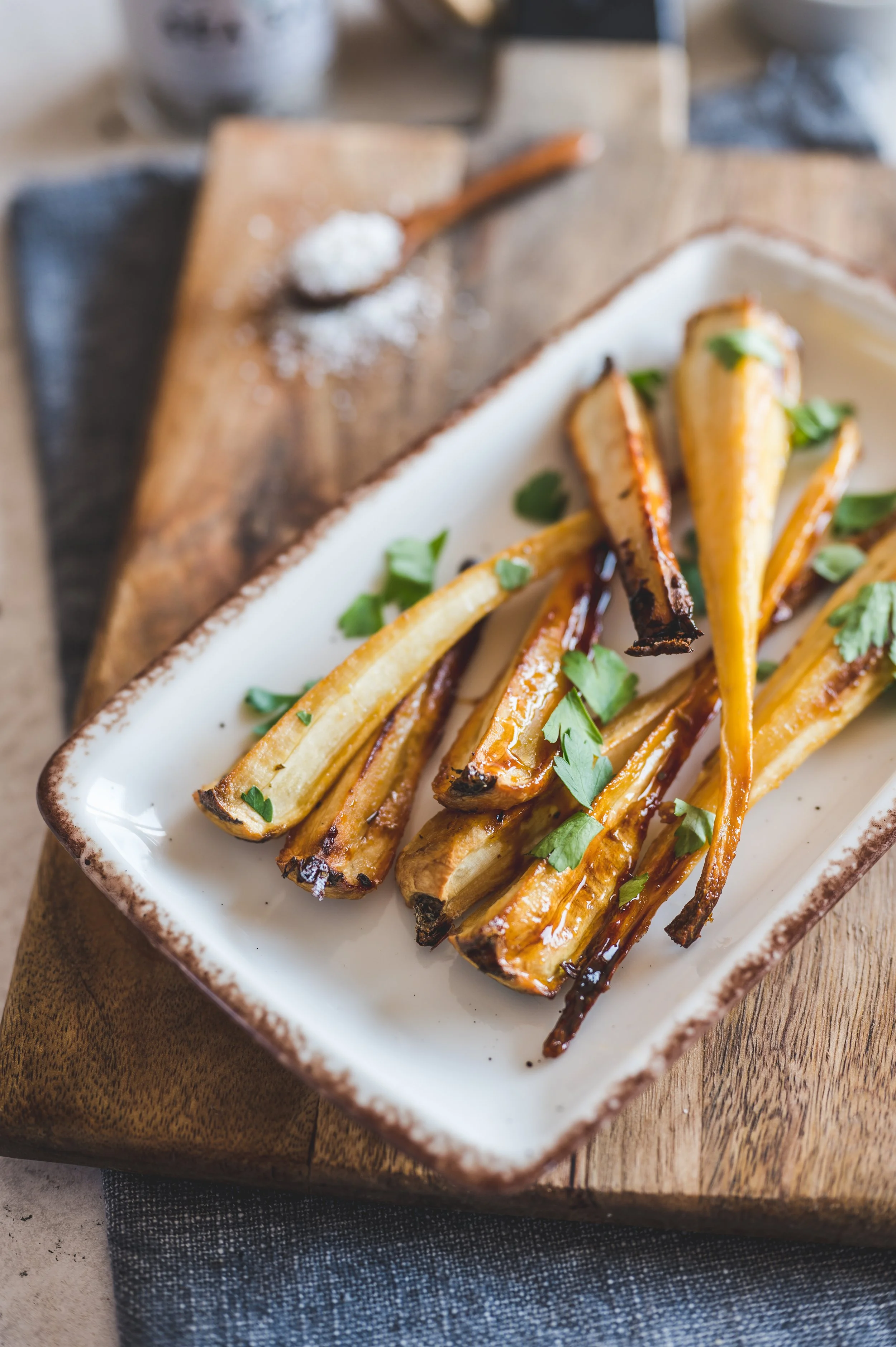 Honey Glazed Parsnips with Herbs de Provence Sea Salt