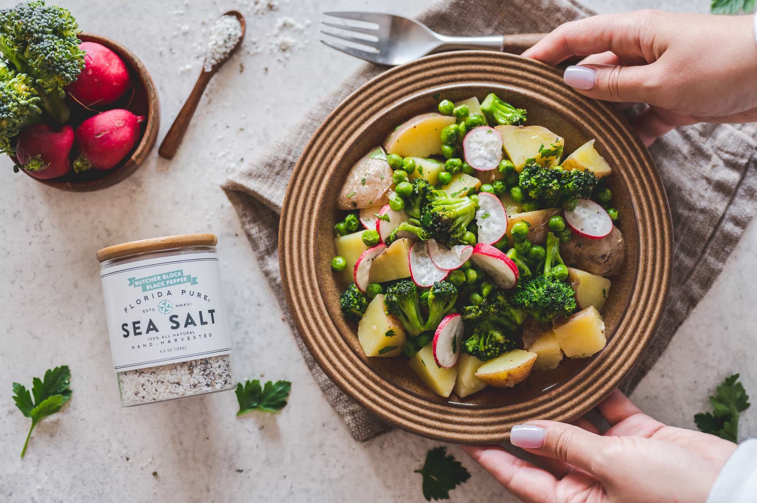 Potato Salad with Butter Vinaigrette and Black Pepper Sea Salt