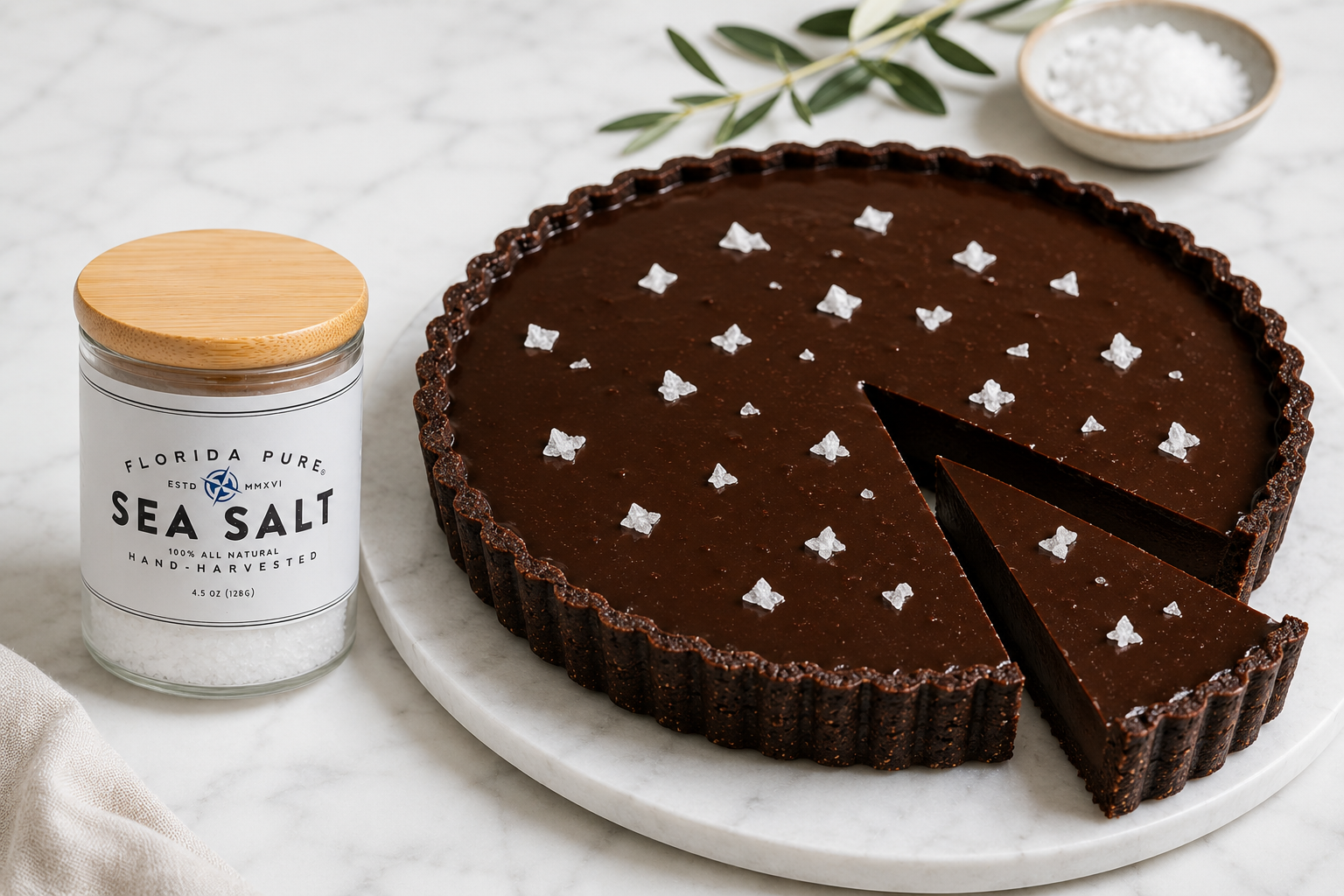 Salted Dark Chocolate Tart