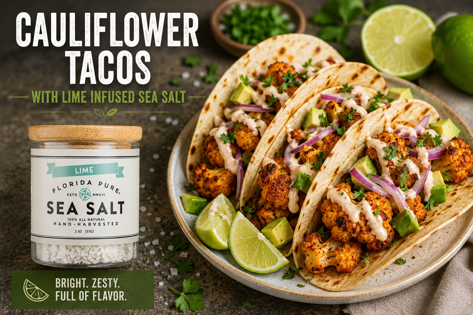 Cauliflower Tacos with Lime Sea Salt