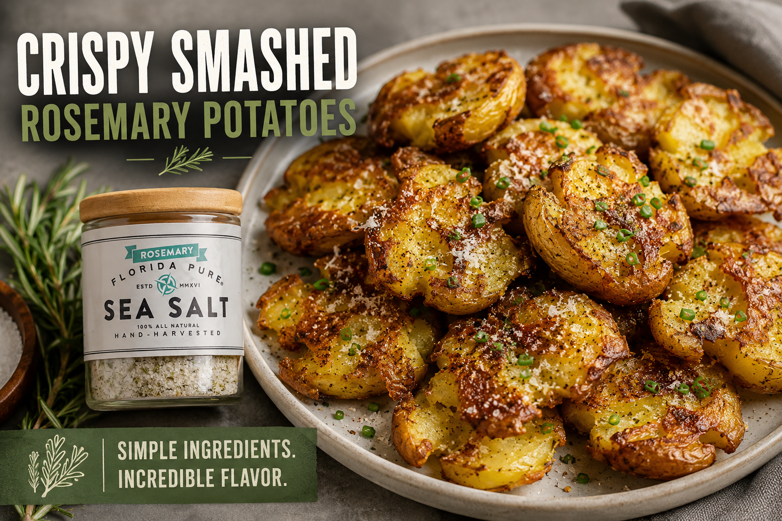 Crispy Smashed Rosemary Potatoes
