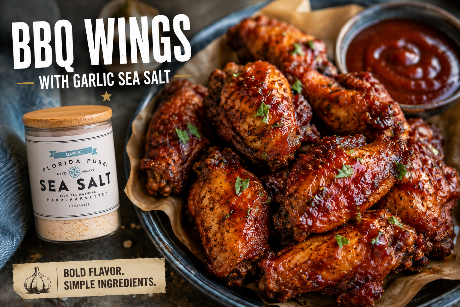 BBQ Wings with Garlic Sea Salt