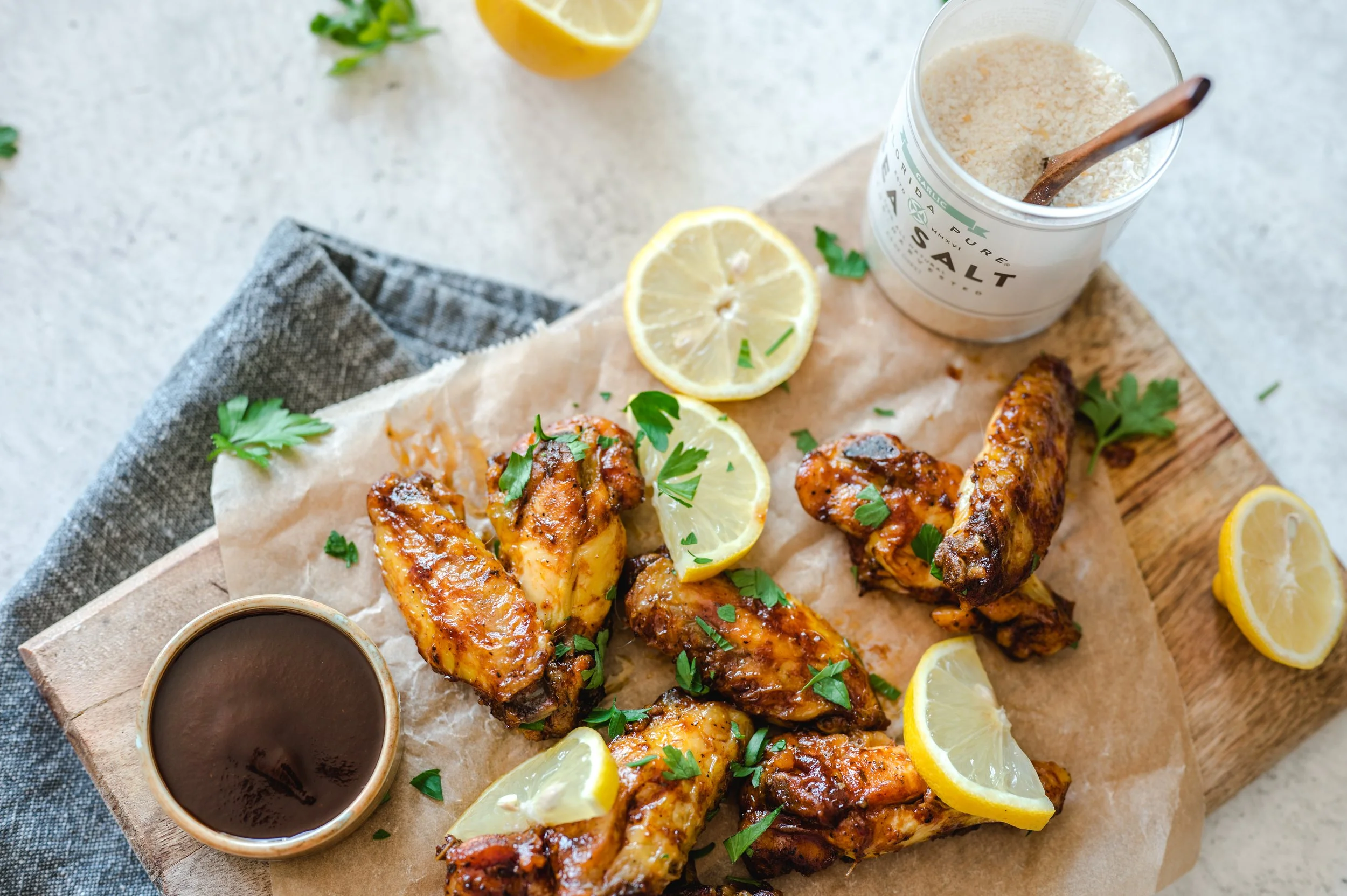 BBQ Wings with Garlic Sea Salt