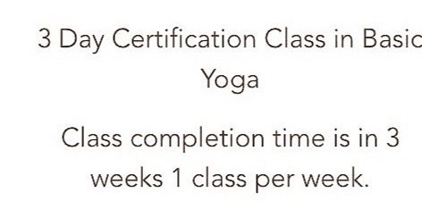 Basic Yoga Certification 