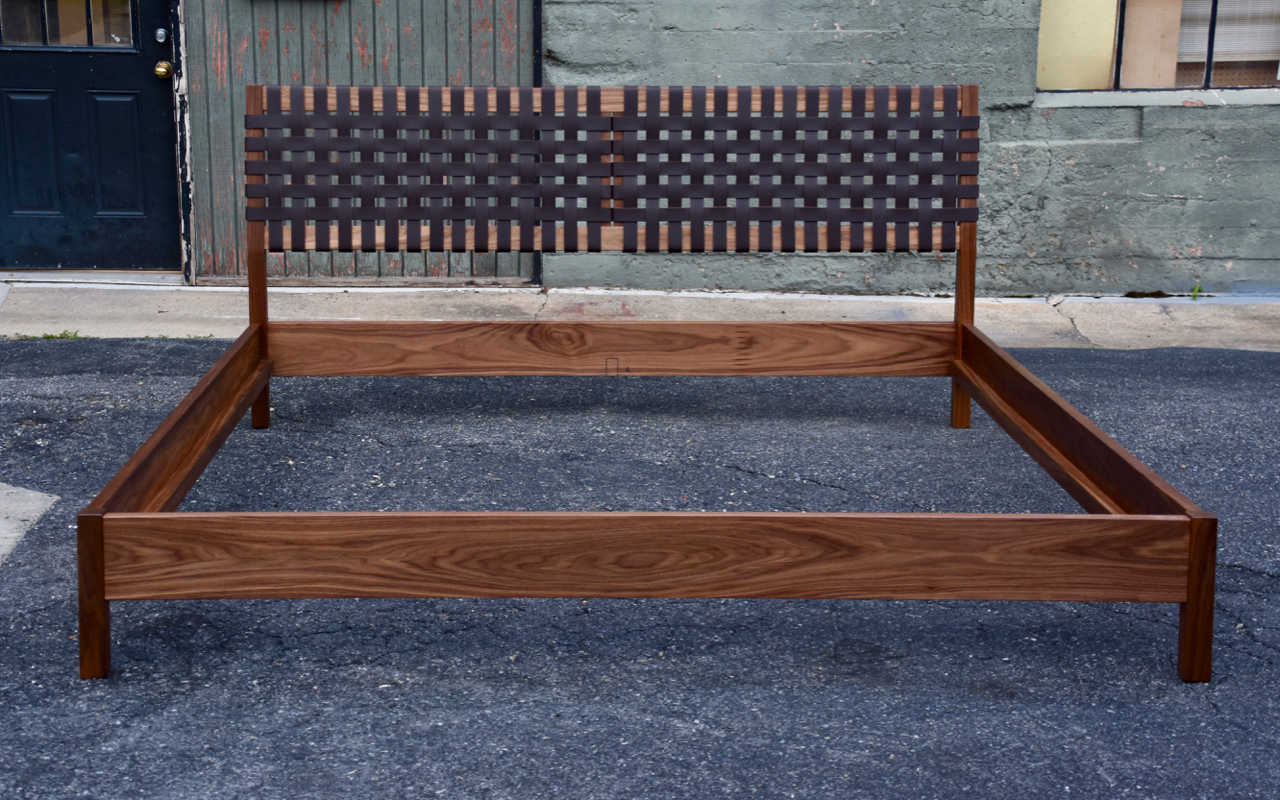 King, in walnut with brown leather.