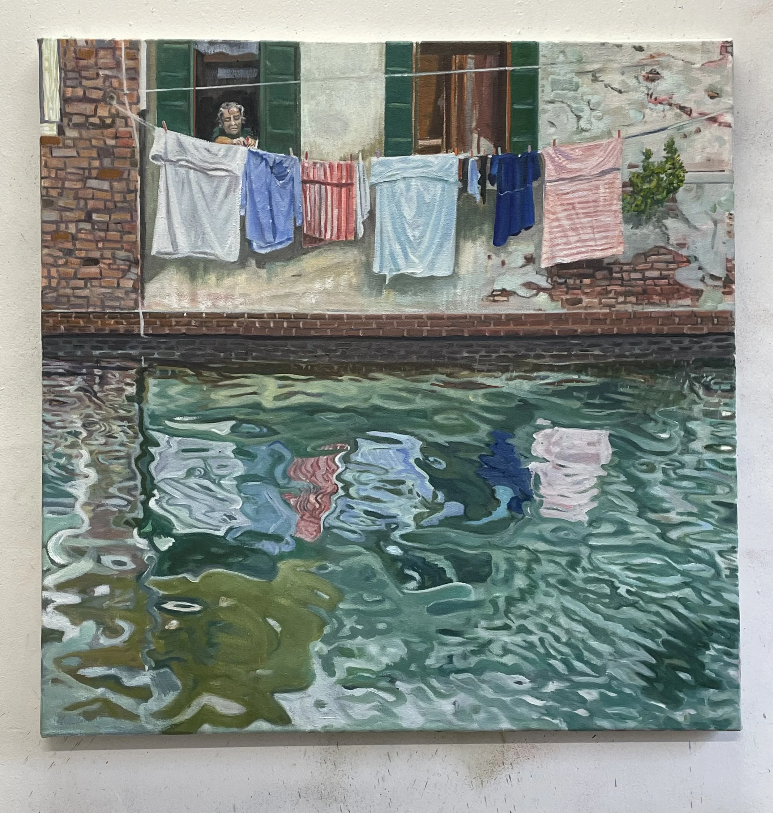 Laundry Day, Oil on Canvas, 36 x 36, 2025