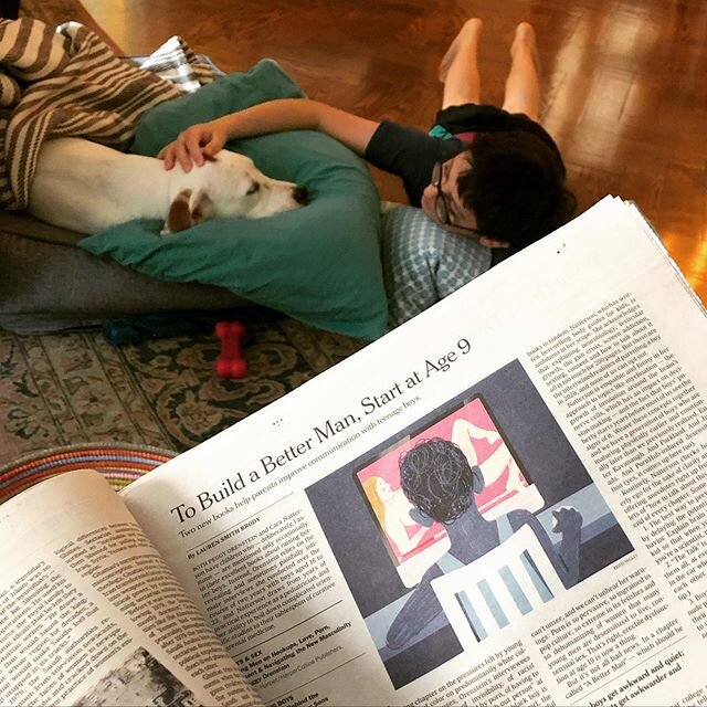 To build a better man, get him a dog (and maybe don&rsquo;t get too germaphobey about letting him share his own bedding). My review of @pjorenstein and @cnatterson &lsquo;s excellent books Boys &amp; Sex, and Decoding Boys, is in today&rsquo;s print 