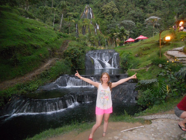 Hotsprings waterfall in the background